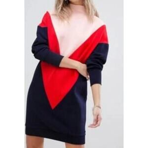 Scotch & Soda Vibrant Red and Pink Midi Dress